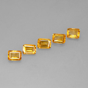 Citrino naturale giallo da 4,64 ct, taglio smeraldo, VVS-VS