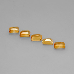Citrino naturale giallo da 4,64 ct, taglio smeraldo, VVS-VS