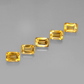 Citrino naturale dorato da 5,58 ct, taglio smeraldo, VVS-VS
