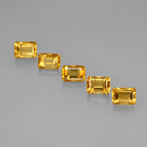 Citrino naturale giallo da 5,77 ct, taglio smeraldo, VVS-VS