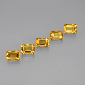 Citrino naturale giallo da 5,77 ct, taglio smeraldo, VVS-VS
