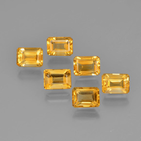 Citrino naturale giallo da 6,92 ct, taglio smeraldo, VVS-VS