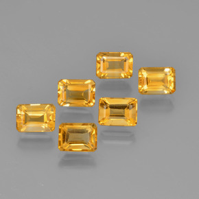 Citrino naturale giallo da 6,92 ct, taglio smeraldo, VVS-VS