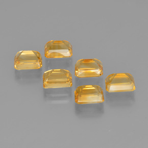Citrino naturale giallo da 6,92 ct, taglio smeraldo, VVS-VS