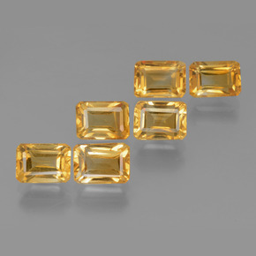 Citrino naturale dorato da 6,92 ct, taglio smeraldo, VVS-VS