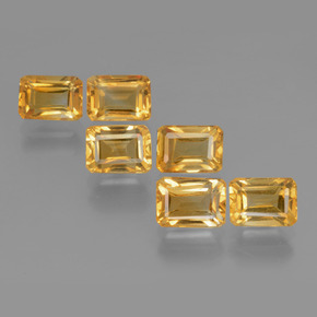 Citrino naturale dorato da 6,92 ct, taglio smeraldo, VVS-VS
