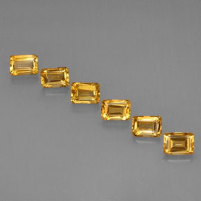 Citrino naturale giallo da 6,86 ct, taglio smeraldo, VVS-VS