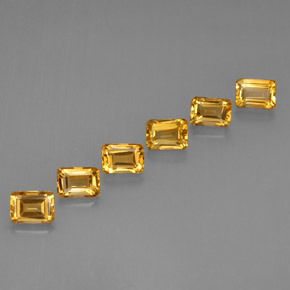 Citrino naturale giallo da 6,86 ct, taglio smeraldo, VVS-VS