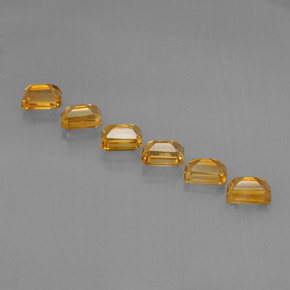 Citrino naturale giallo da 6,86 ct, taglio smeraldo, VVS-VS