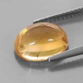 Citrino naturale giallo da 3,51 ct, taglio ovale, trasparente