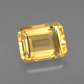 Citrino naturale giallo da 2,25 ct, taglio smeraldo, VVS-VS