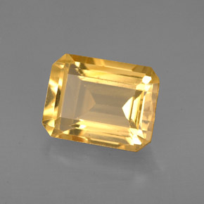 Citrino naturale giallo da 2,25 ct, taglio smeraldo, VVS-VS