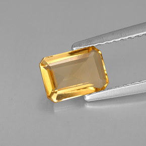 Citrino naturale giallo da 0,87 ct, taglio smeraldo, VVS