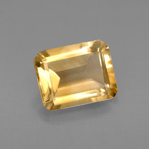 Citrino naturale giallo da 2,07 ct, taglio smeraldo, VS