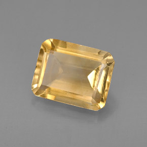 Citrino naturale giallo da 2,07 ct, taglio smeraldo, VS