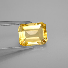 Citrino naturale giallo da 1,99 ct, taglio smeraldo, VVS-VS