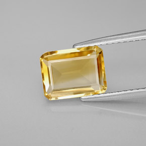 Citrino naturale giallo da 1,97 ct, taglio smeraldo, VVS