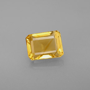 Citrino naturale giallo da 1,71 ct, taglio smeraldo, VVS-VS