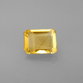 Citrino naturale giallo da 1,71 ct, taglio smeraldo, VVS-VS