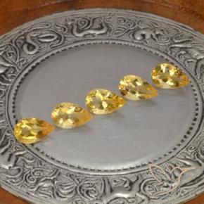 Gemme di Citrino Gold  naturale da 3.41 ct, Forma a pera, VVS-VS
