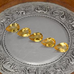 Citrino naturale giallo da 3,62 ct, taglio a pera, VVS-VS