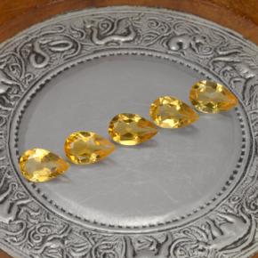 Citrino naturale giallo da 3,62 ct, taglio a pera, VVS-VS