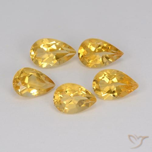 Gemme di Citrino Medium Gold  naturale da 3.36 ct, Forma a pera, VVS-VS