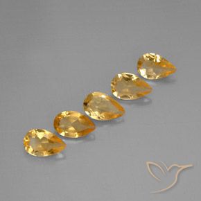 Gemme di Citrino Medium-Light Orange-Gold  naturale da 3.22 ct, Forma a pera, VVS-VS