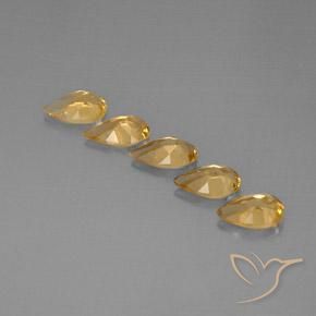 Gemme di Citrino Dorato naturale da 3.36 ct, Forma a pera, VVS-VS