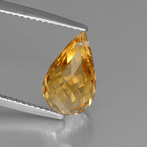 Citrino naturale giallo da 4,05 ct, briolette, VVS-VS