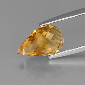 Citrino naturale giallo da 4,05 ct, briolette, VVS-VS