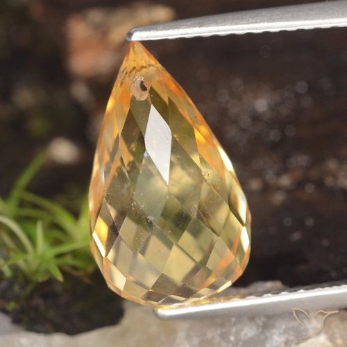 5.07ct Naturale Medium Orange  Citrino, Taglio briolette, VVS-VS
