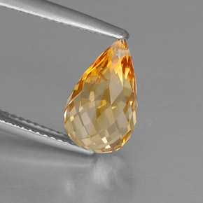 Citrino naturale giallo da 4,20 ct, briolette, VVS-VS