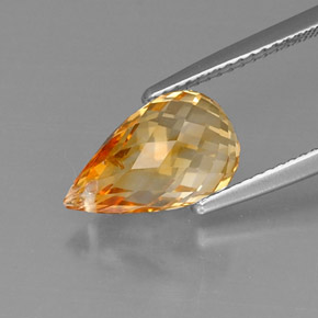 Citrino naturale giallo da 4,20 ct, briolette, VVS-VS