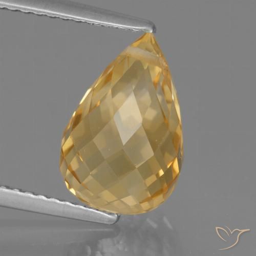 4.40ct Naturale Light Orange-Gold  Citrino, Taglio briolette, VVS-VS