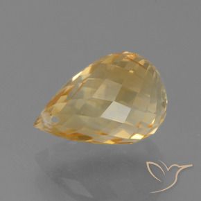 Citrino Light Orange-Gold  naturale da 4.40 ct, Taglio briolette, VVS-VS