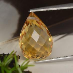 Citrino naturale dorato da 4,47 ct, briolette, VVS-VS