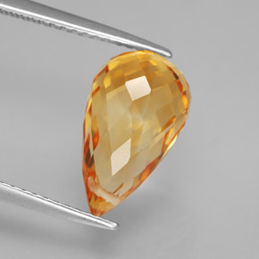 Citrino naturale oro da 4,22 ct, briolette, VVS