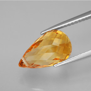 Citrino naturale oro da 4,22 ct, briolette, VVS