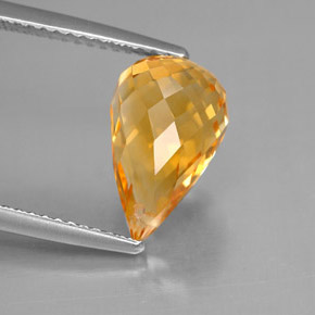 Citrino naturale giallo da 4,00 ct, briolette, VVS