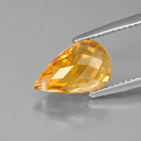 Citrino naturale giallo da 4,00 ct, briolette, VVS