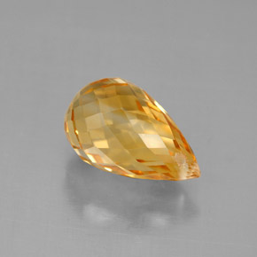 Citrino naturale giallo da 3,79 ct, briolette, VVS