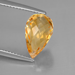 Citrino naturale giallo da 3,79 ct, briolette, VVS
