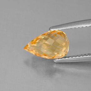 Citrino naturale oro da 2,74 ct, briolette, VVS
