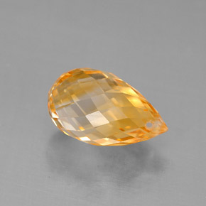 Citrino naturale giallo da 3,86 ct, briolette, VVS