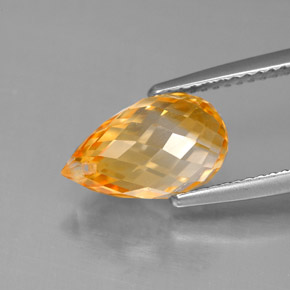 Citrino naturale giallo da 3,86 ct, briolette, VVS