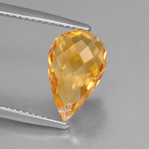 Citrino naturale giallo da 4,43 ct, briolette, VVS