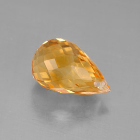 Citrino naturale giallo da 4,43 ct, briolette, VVS
