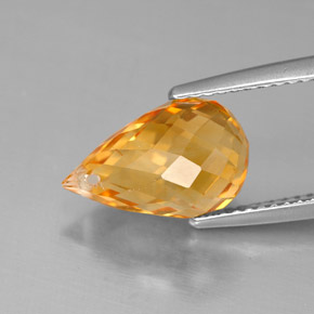 Citrino naturale giallo da 4,43 ct, briolette, VVS