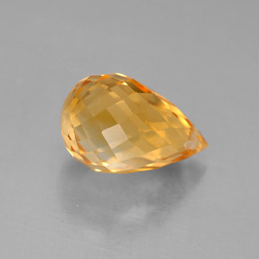 Citrino naturale giallo da 4,10 ct, briolette, VVS